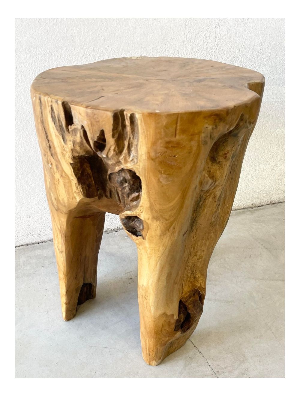 Three Stump Solid TEAK Stool/Side table