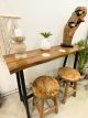 Bar Table Solid Wood Live Edge