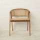 MR-Rattan and Teak Rounded Dining Chair