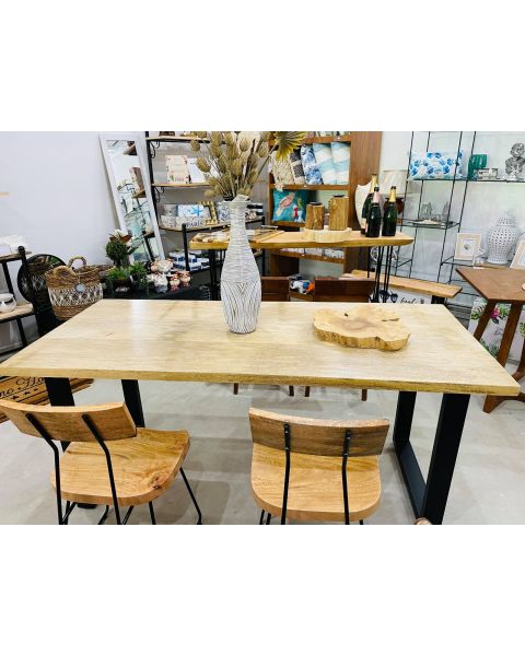 MR-03D NATURAL SOLID MANGO DINING TABLE 