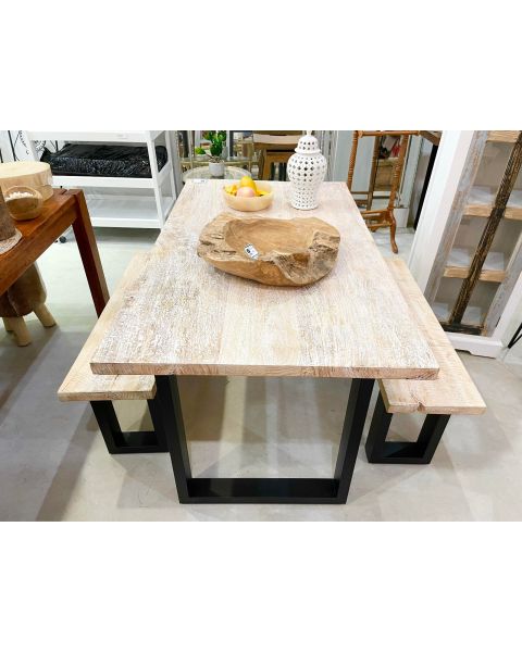 MR-03 MANGO DINING TABLE WITH BENCHES