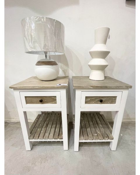 END-19A BEDSIDE TABLE SOLID WHITE SAND
