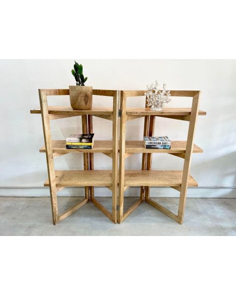 MM-153 Solid Mango Wood Bookscase 3 Shelving 